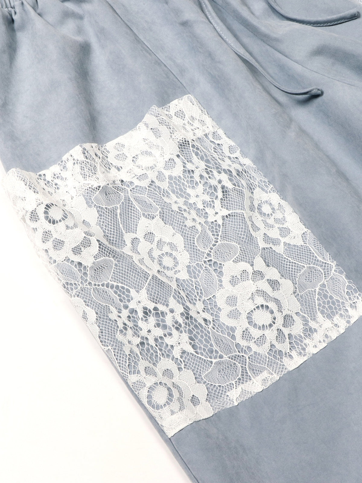 Boho Lace Pocket Balloon Harem Pants - Grey - 7