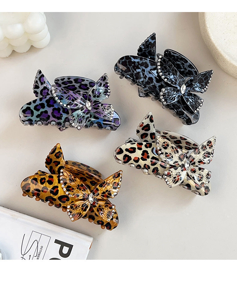 Leopard Print Butterfly Claw Hair Clip