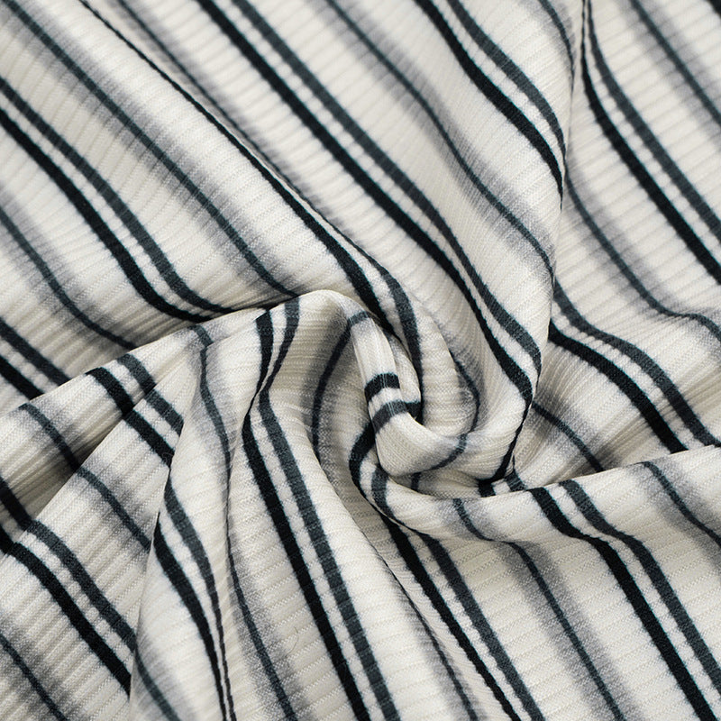 Cropped Rib Knit Tee With Draped Overlay - view 1