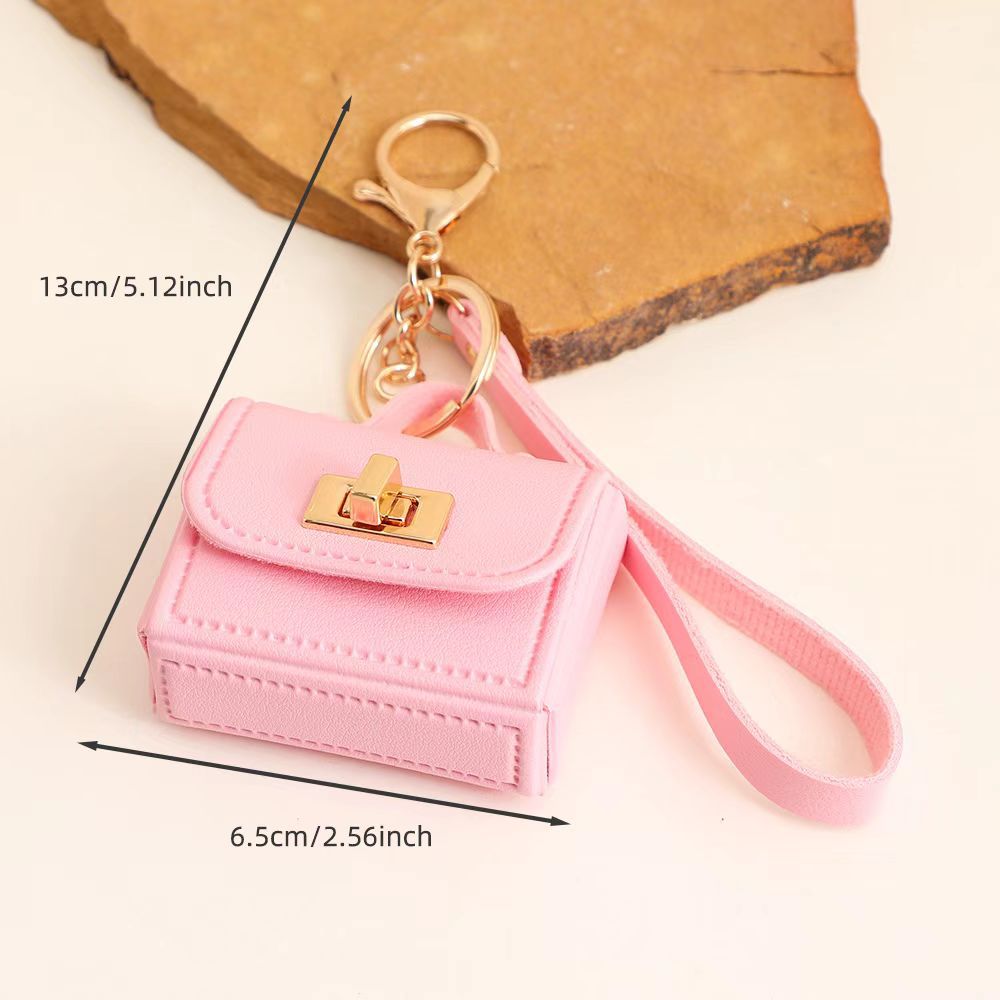 Turn Lock Mini Purse Bag Charm Keyring - view 1