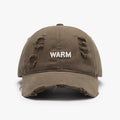 Ripped Brim Vintage Wash Baseball Cap - Khaki_2