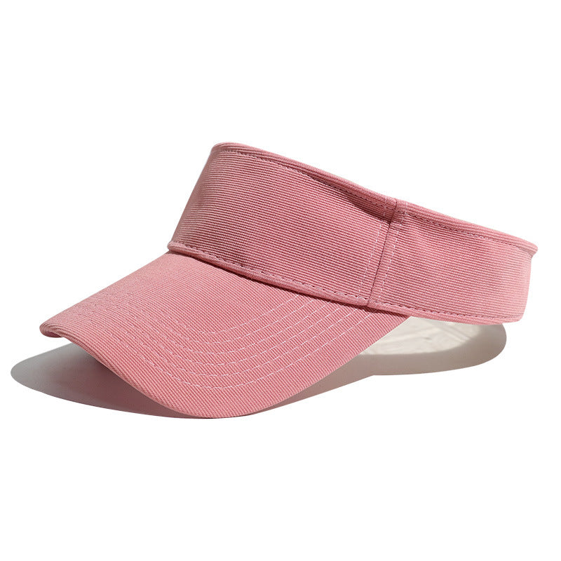 Cotton Open Top Sun Visor Cap - Pink