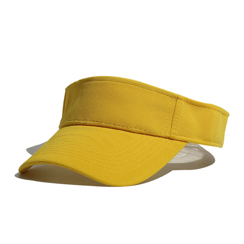 Cotton Open Top Sun Visor Cap - Yellow