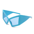 Oversized Pointed Cat Eye Sunglasses - BLUE