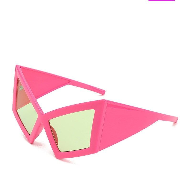 Oversized Pointed Cat Eye Sunglasses - PINK