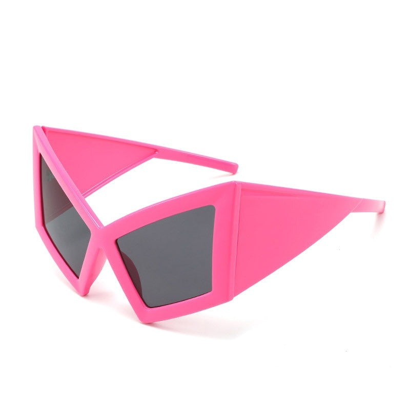 Oversized Pointed Cat Eye Sunglasses - ROSE