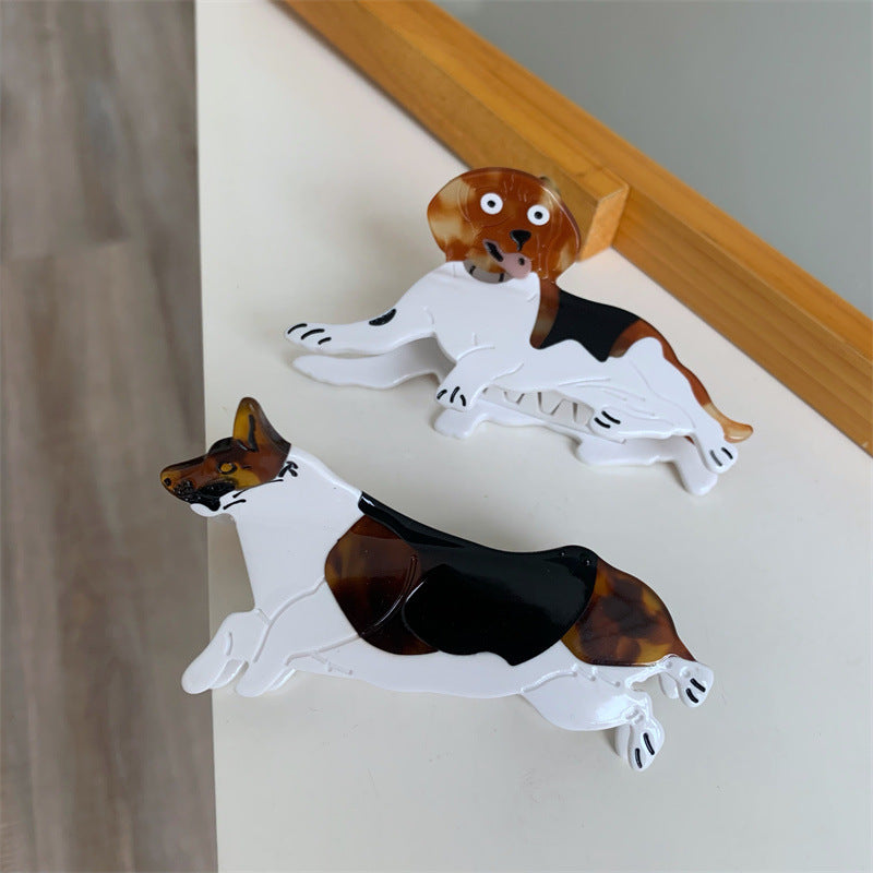 Puppy Shaped Acetate Hair Claw Clip