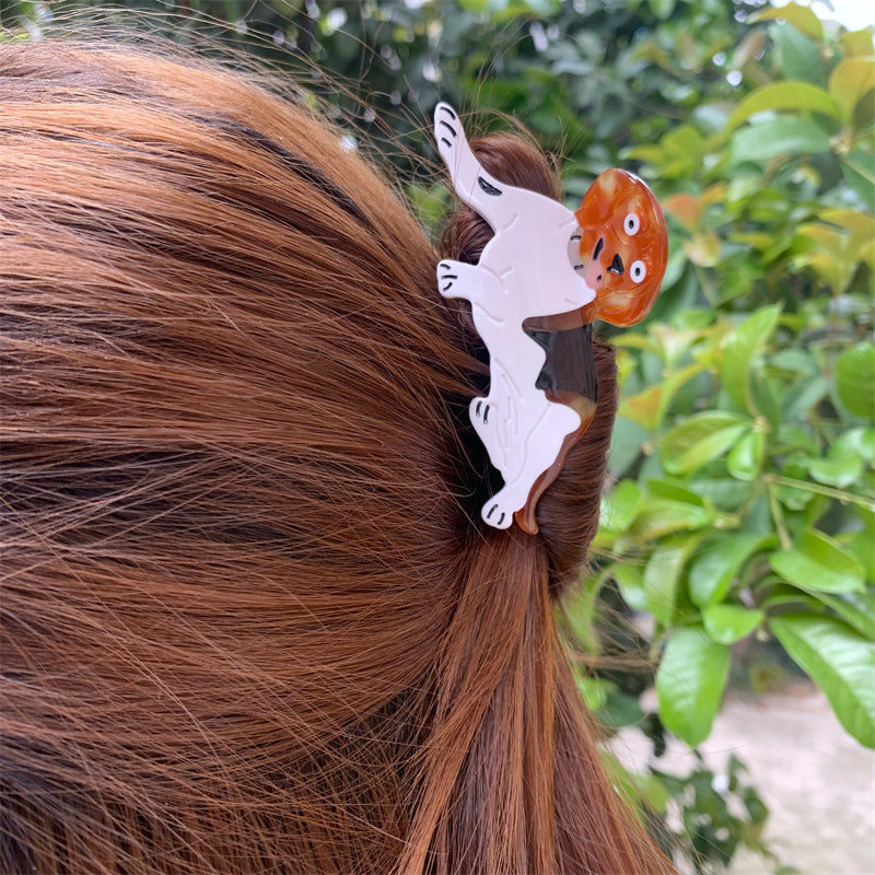 Puppy Shaped Acetate Hair Claw Clip - view 1