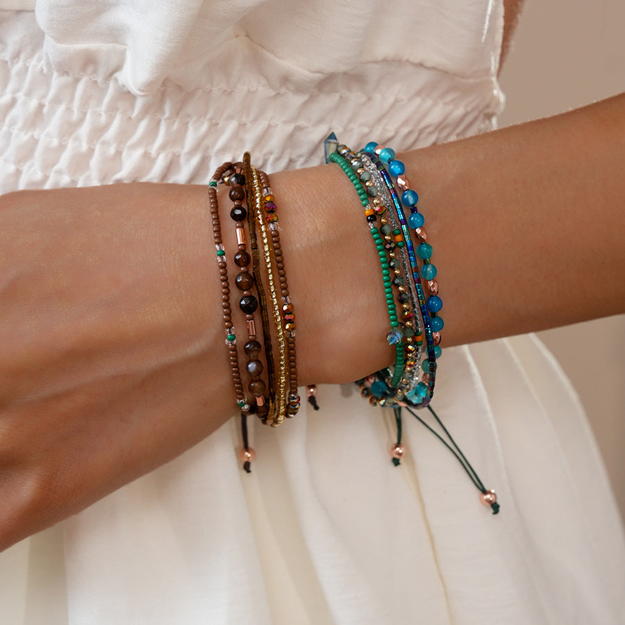 Boho Multi Layer Glass Beaded Bracelet