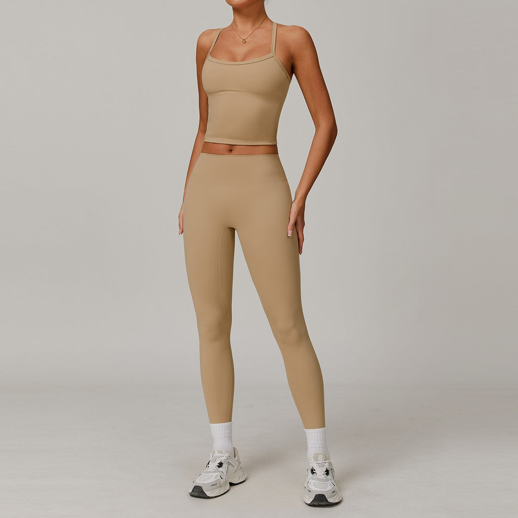 Brushed Fitted Top and High Waist Workout Set