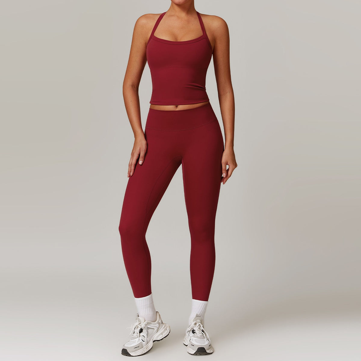 Brushed Fitted Top and High Waist Workout Set