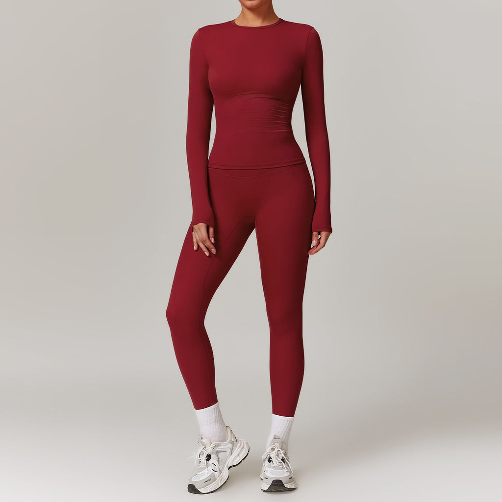 Brushed Fitted Top and High Waist Workout Set