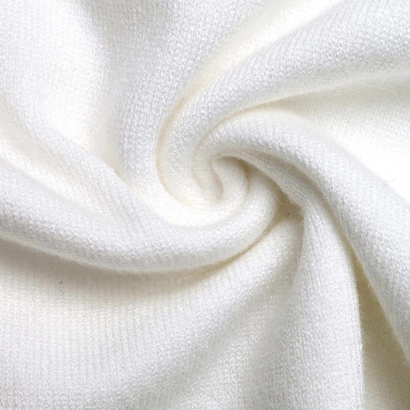 Preppy Sailor Collar Bow Knit Sweater - White - 4