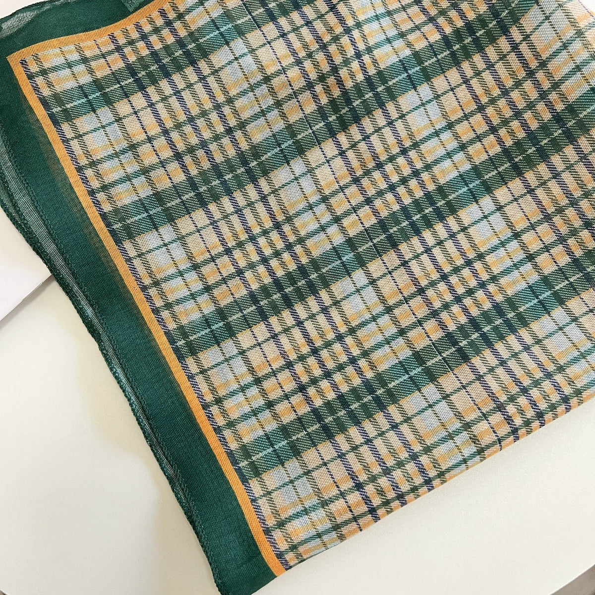 Vintage Floral Plaid Square Bandana Scarf - NO08 - 3