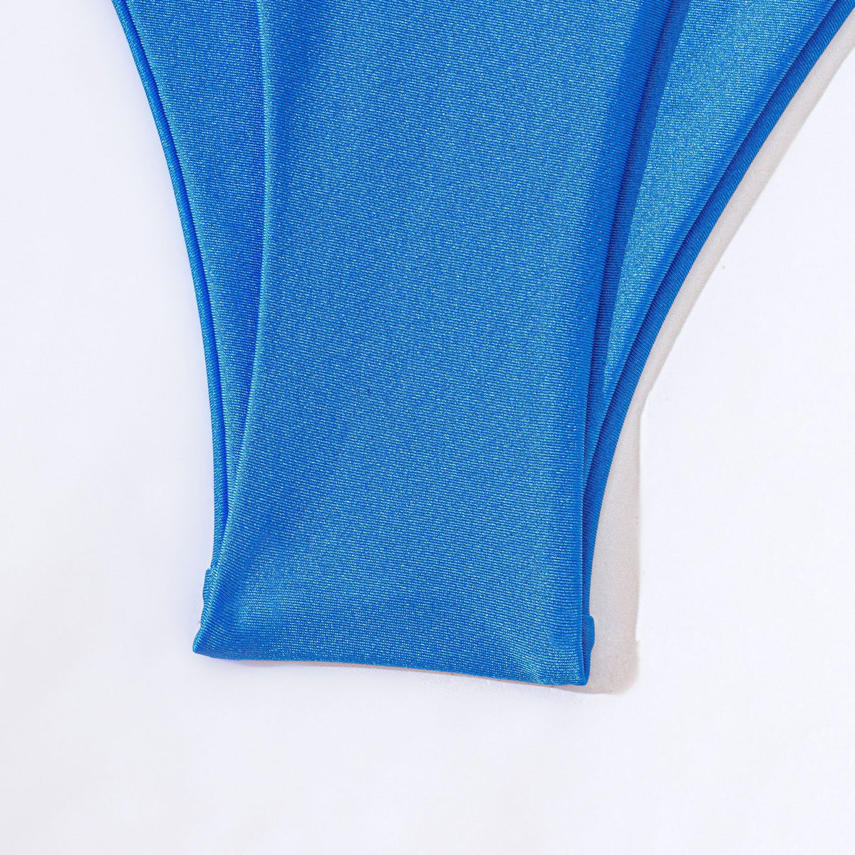 Ring Trim Triangle Halter Bikini Set - Blue - 6
