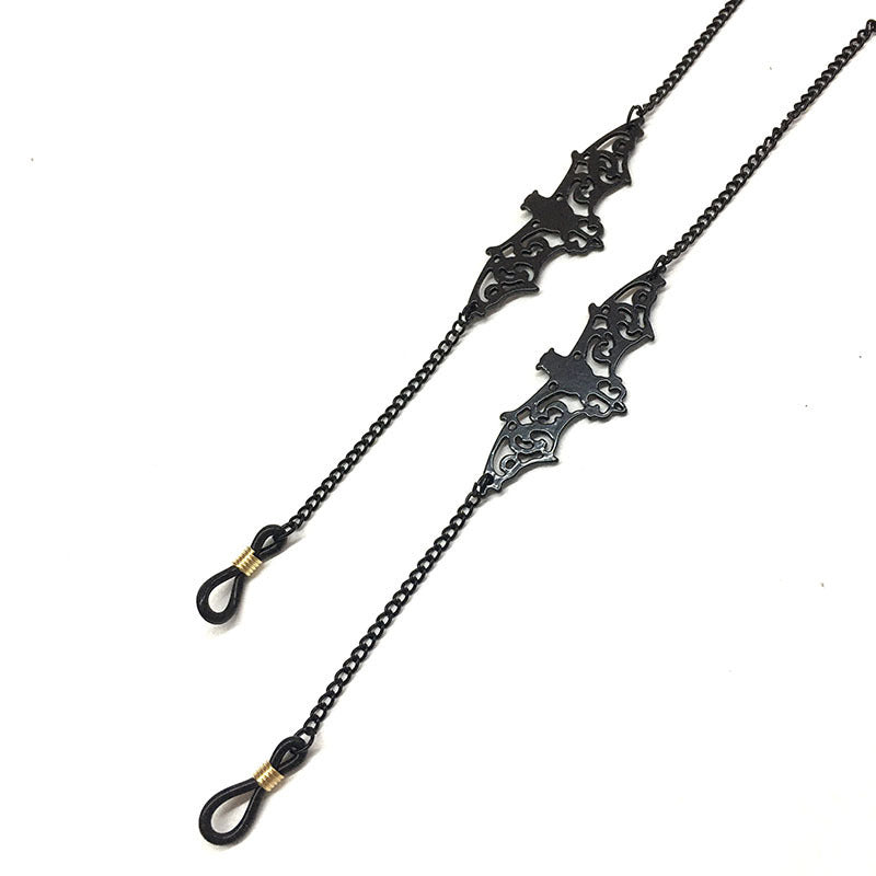 Gothic Bat Charm Eyeglass Chain - Golden