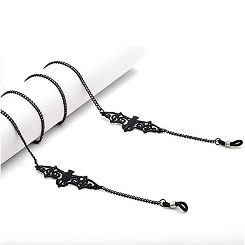 Gothic Bat Charm Eyeglass Chain - Silver - 1