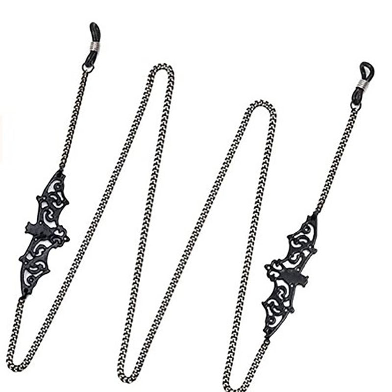Gothic Bat Charm Eyeglass Chain - Silver - 2