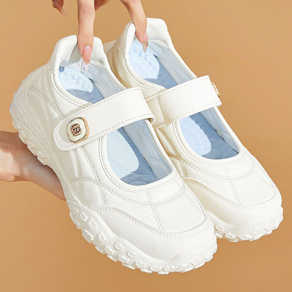 Quilted Hook and Loop Mary Jane Sneakers