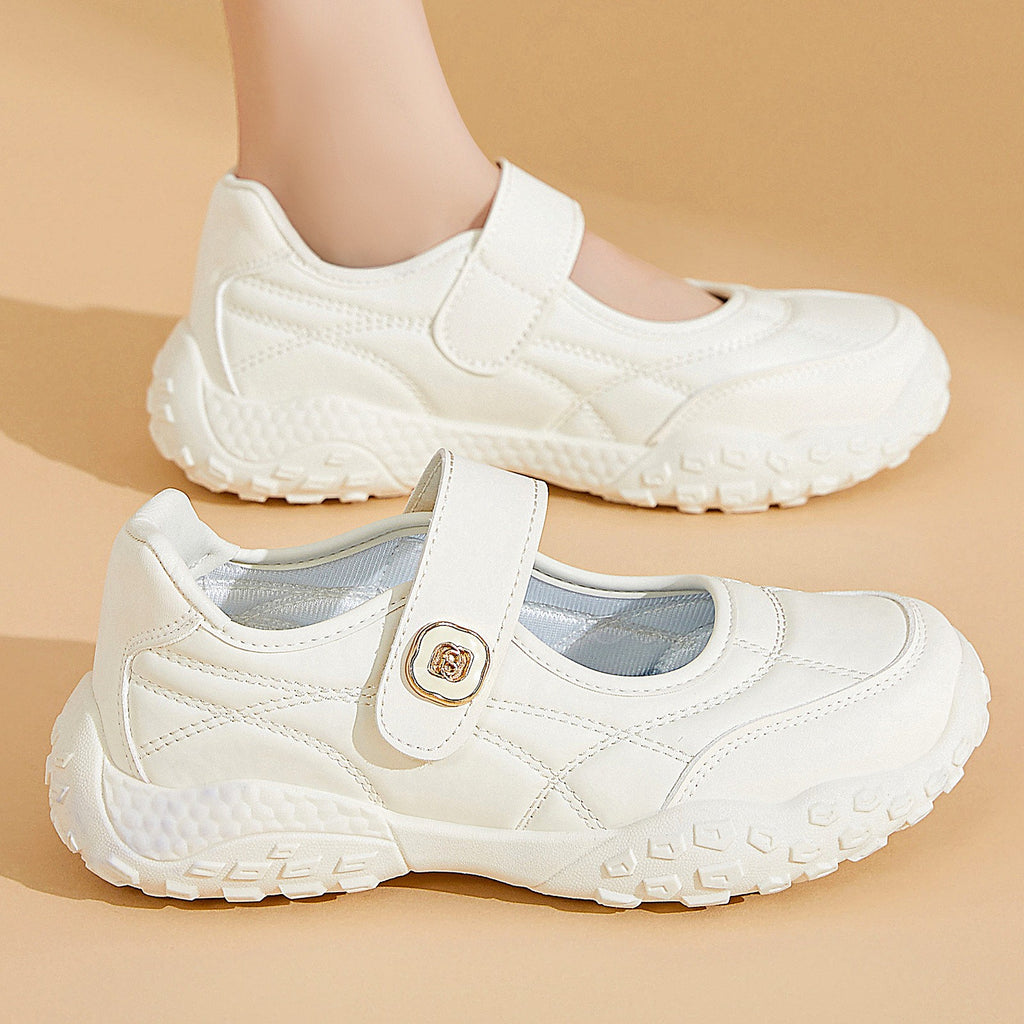 Quilted Hook and Loop Mary Jane Sneakers