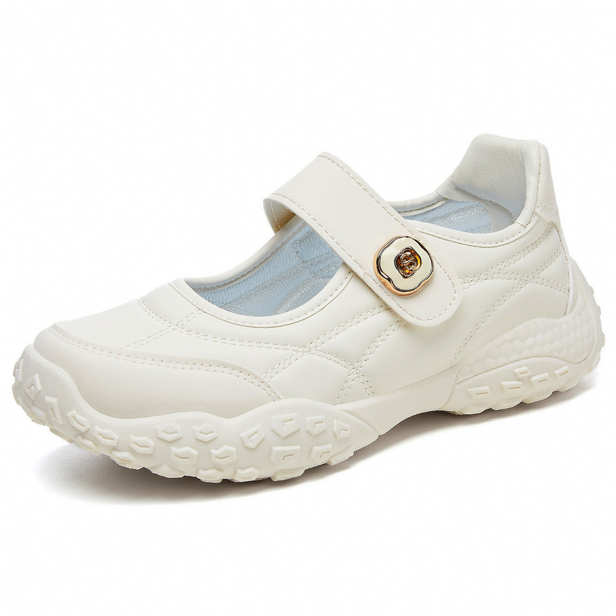 Quilted Hook and Loop Mary Jane Sneakers