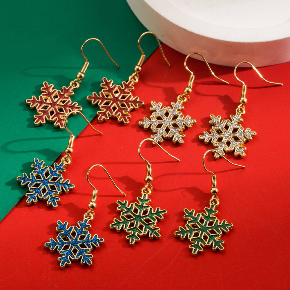 Openwork Snowflake Hook Earrings