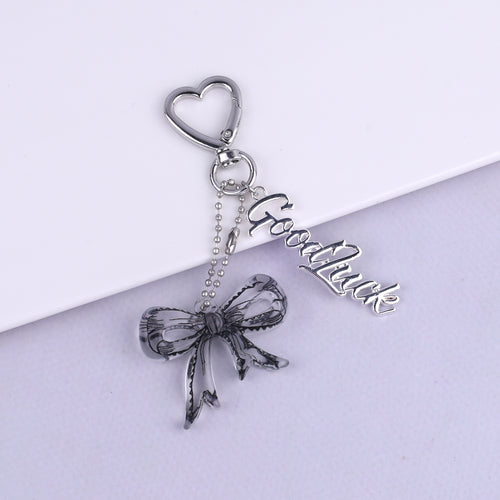 Acrylic Bow Good Luck Charm Keychain - Color_2