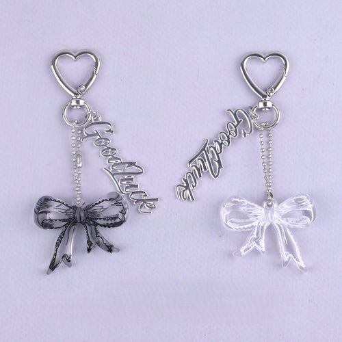 Acrylic Bow Good Luck Charm Keychain