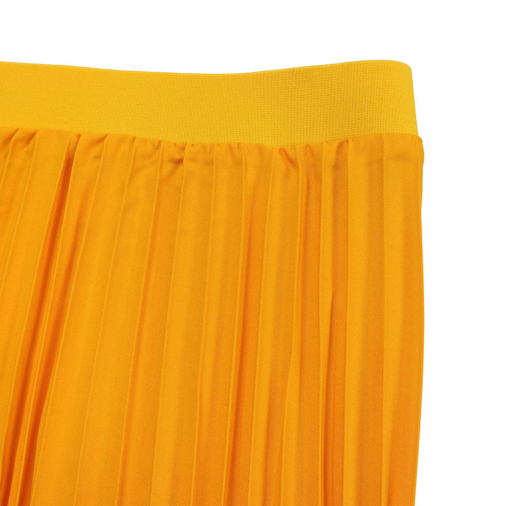 Abstract Print Top Pleated Maxi Skirt Set - Yellow - 6