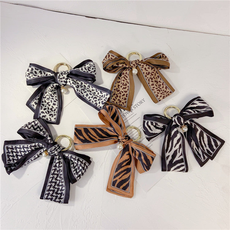 Printed Scarf Bow Keychain Charm - view 1