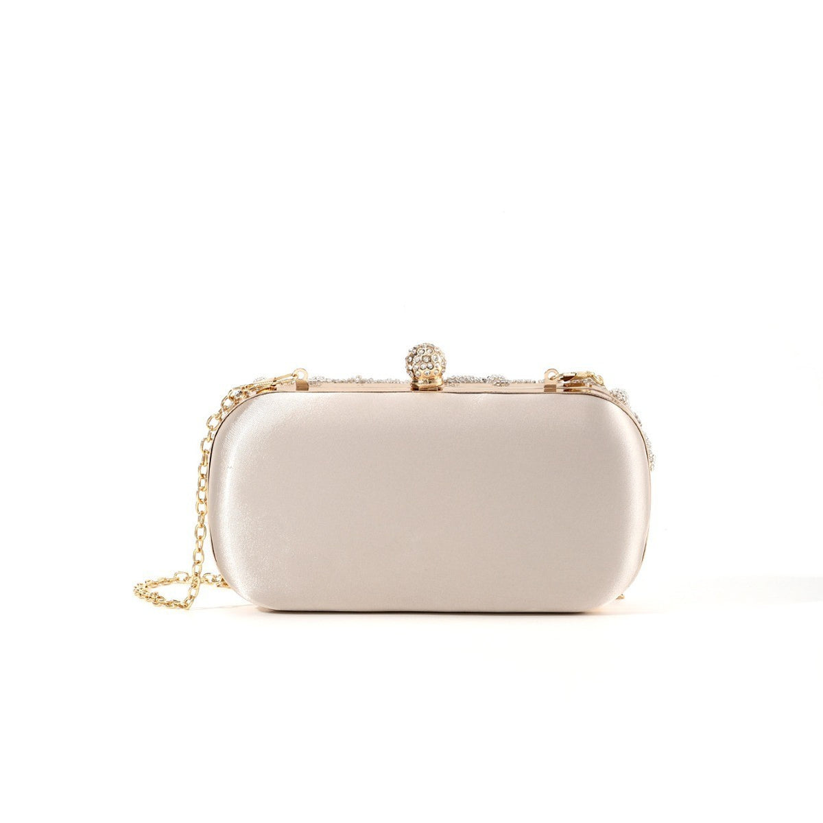 Beaded Floral Rhinestone Box Clutch