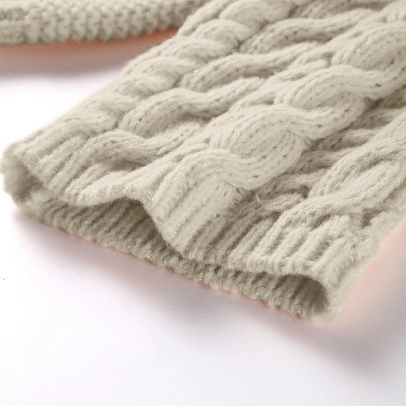 Slouchy Twisted Cable Crewneck Jumper - White - 3