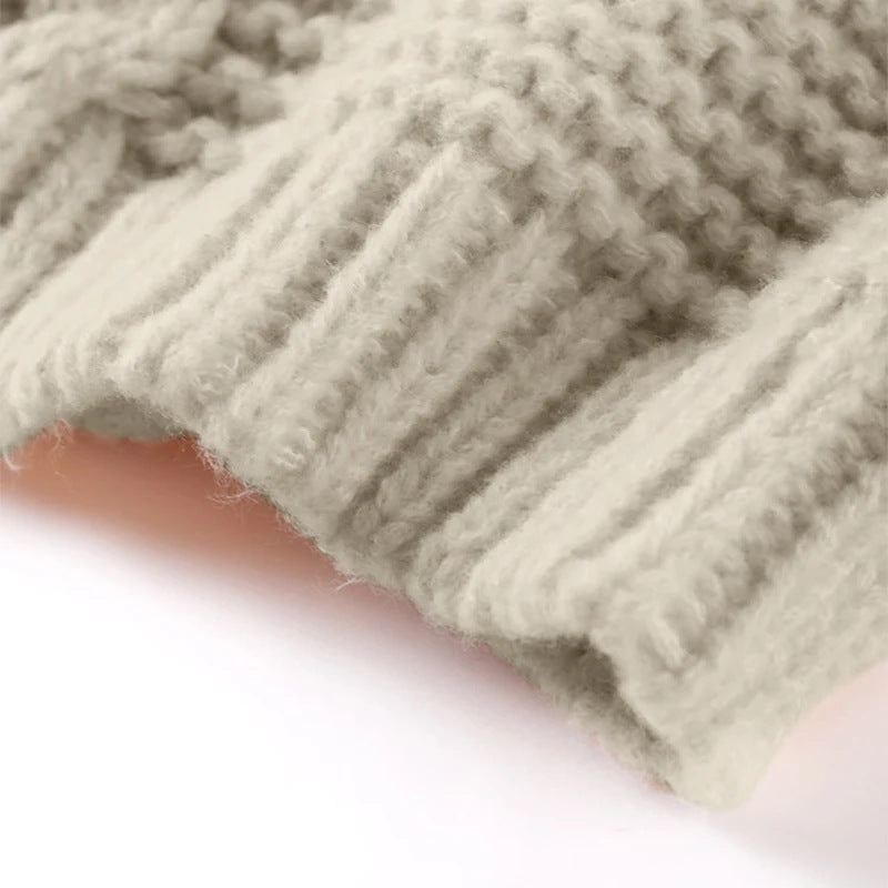 Slouchy Twisted Cable Crewneck Jumper - White - 4