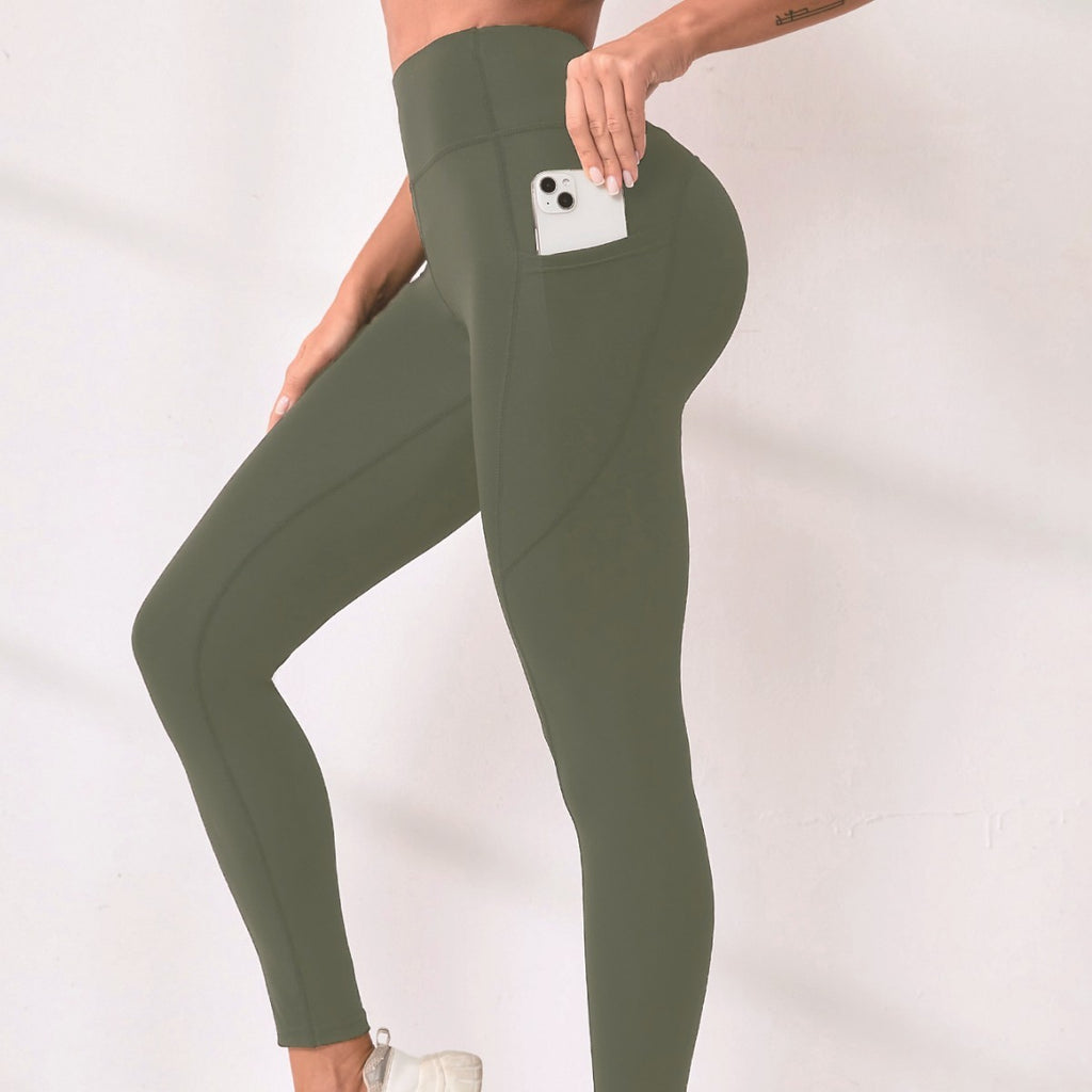 High Waist Ankle Yoga Leggings With Side Pockets