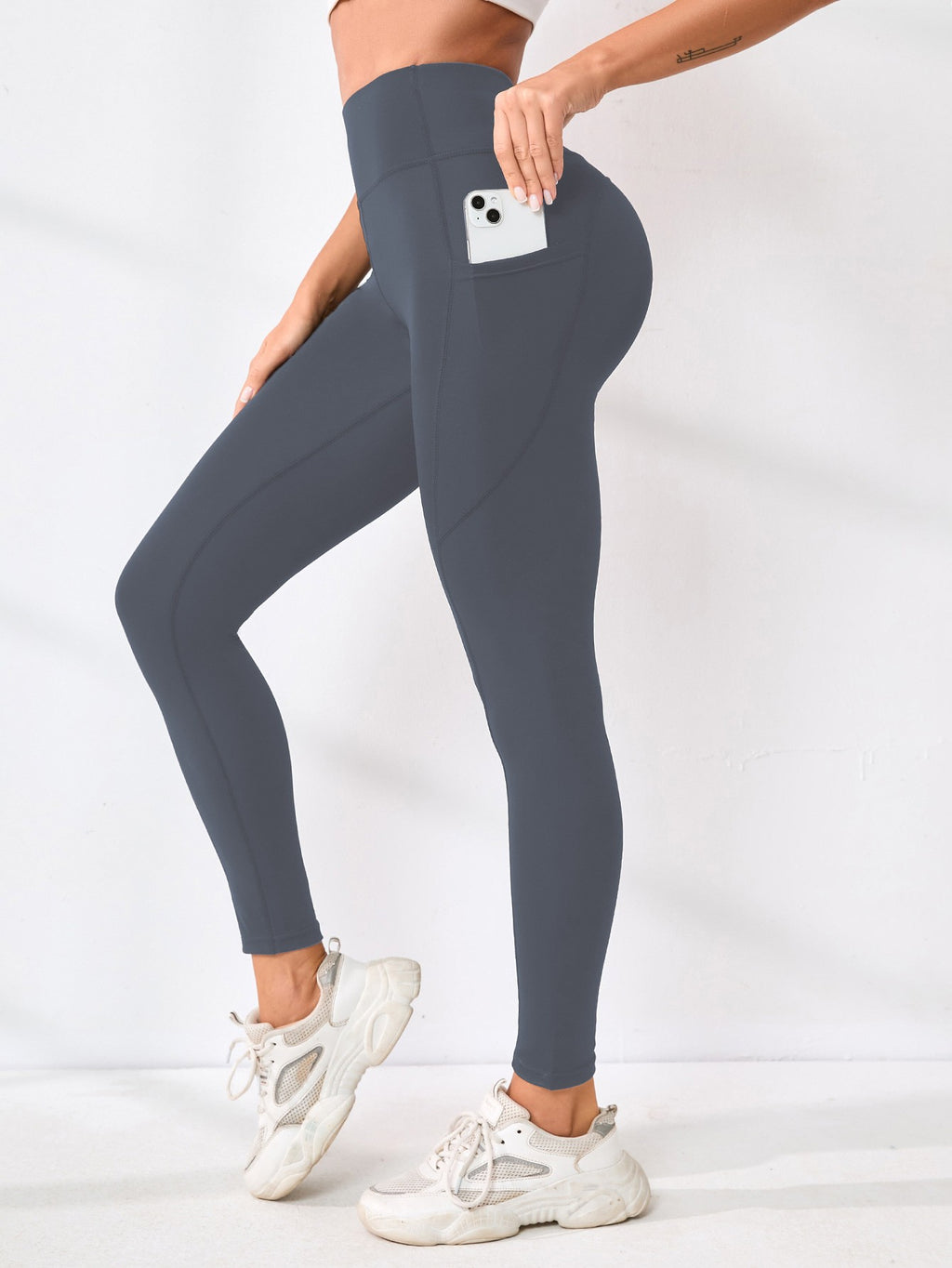 High Waist Ankle Yoga Leggings With Side Pockets