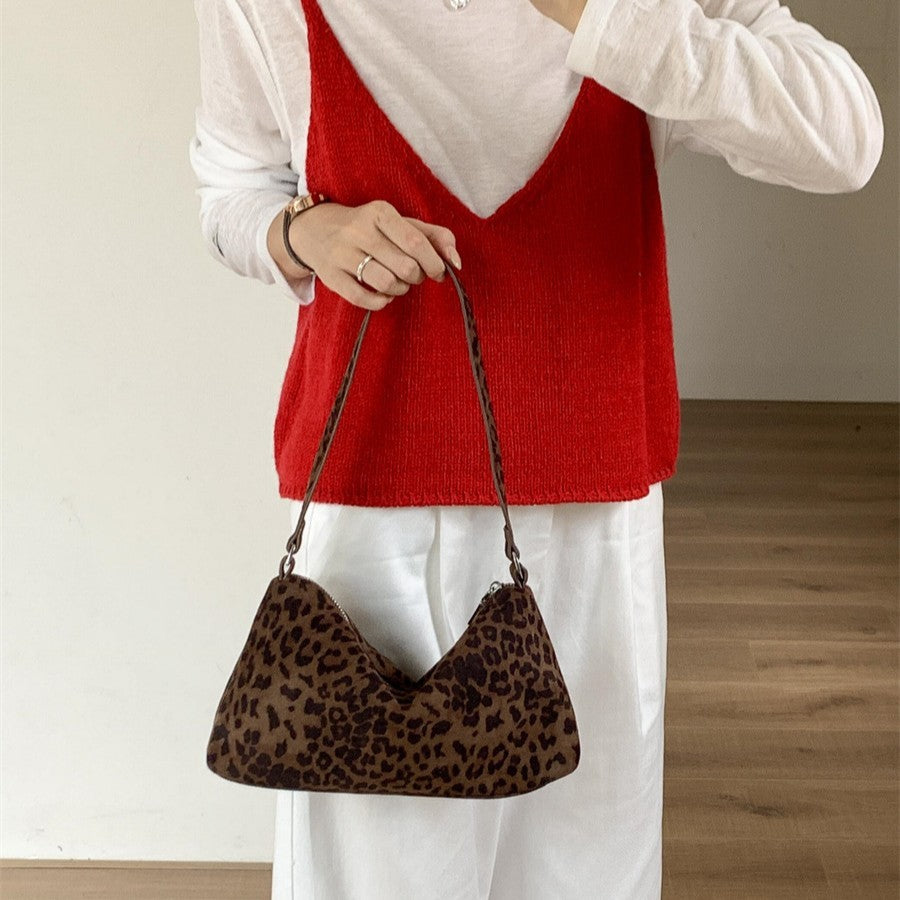 Faux Suede Slouchy Shoulder Bag