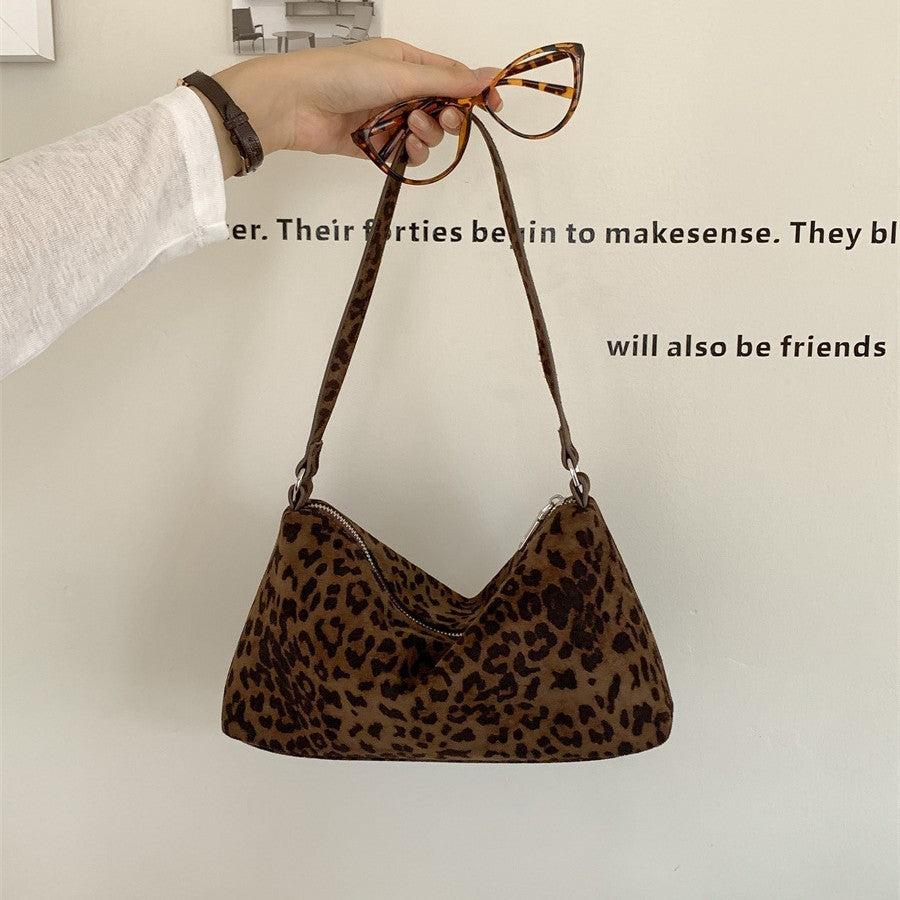 Faux Suede Slouchy Shoulder Bag