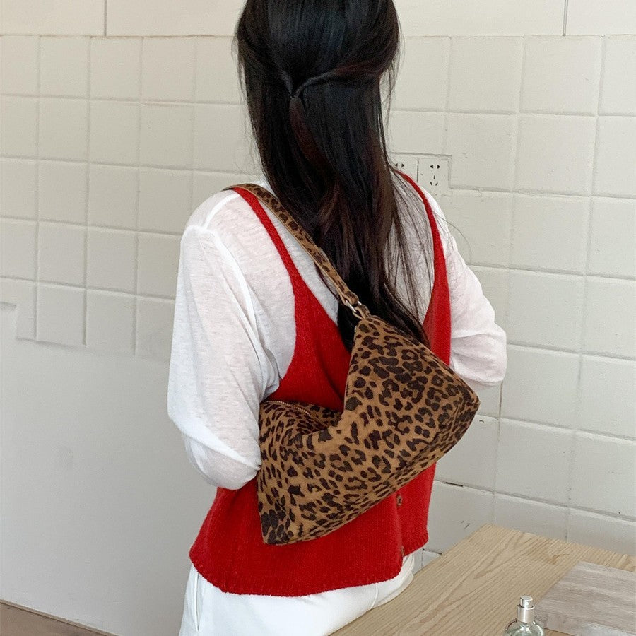 Faux Suede Slouchy Shoulder Bag