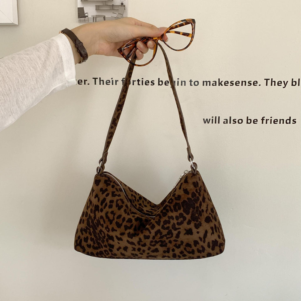 Faux Suede Slouchy Shoulder Bag