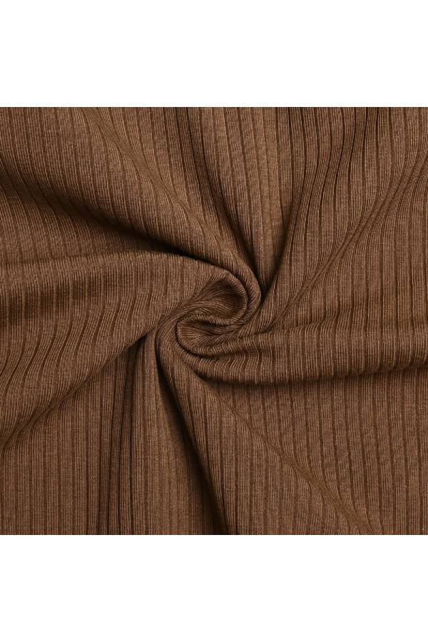 Seamless Ribbed Scoop Neck Bodysuit - Coffee - 4