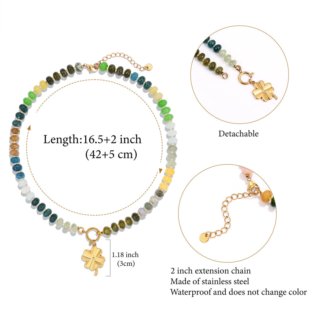 Boho Rondelle Bead Detachable Charm Pendant Necklace - Color_01