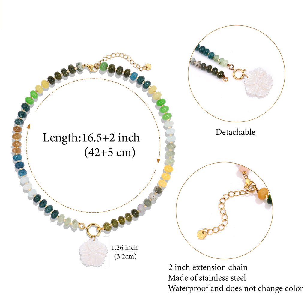 Boho Rondelle Bead Detachable Charm Pendant Necklace - Color_03
