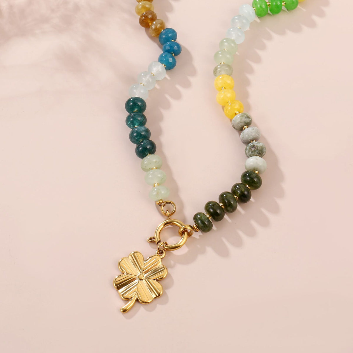 Boho Rondelle Bead Detachable Charm Pendant Necklace - view 3