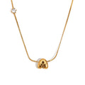 Bubble Letter Initial Pendant Necklace - A