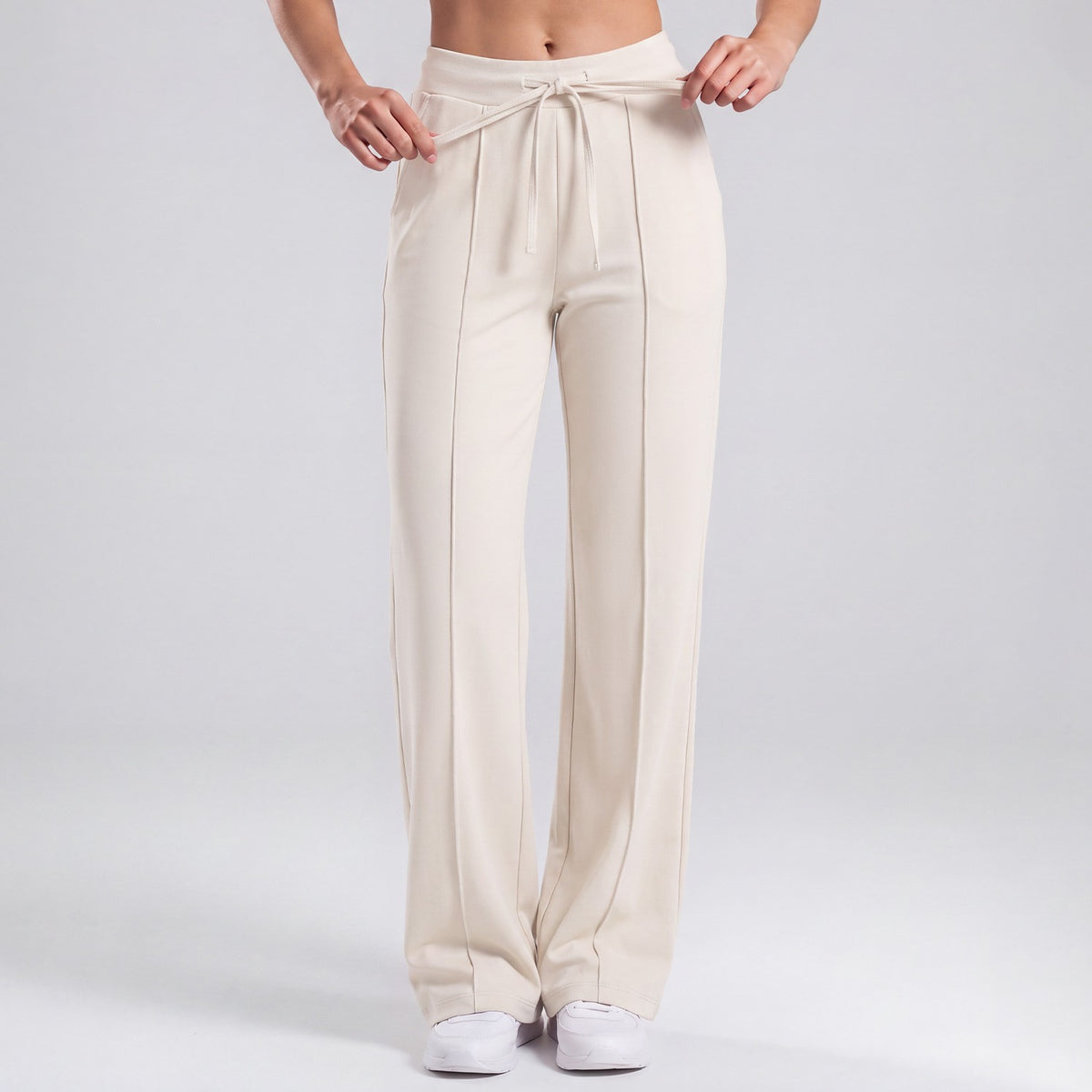 High Waist Drawstring Wide Leg Yoga Pants With Pockets