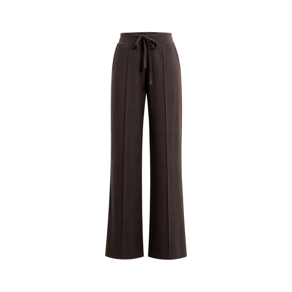 High Waist Drawstring Wide Leg Yoga Pants With Pockets