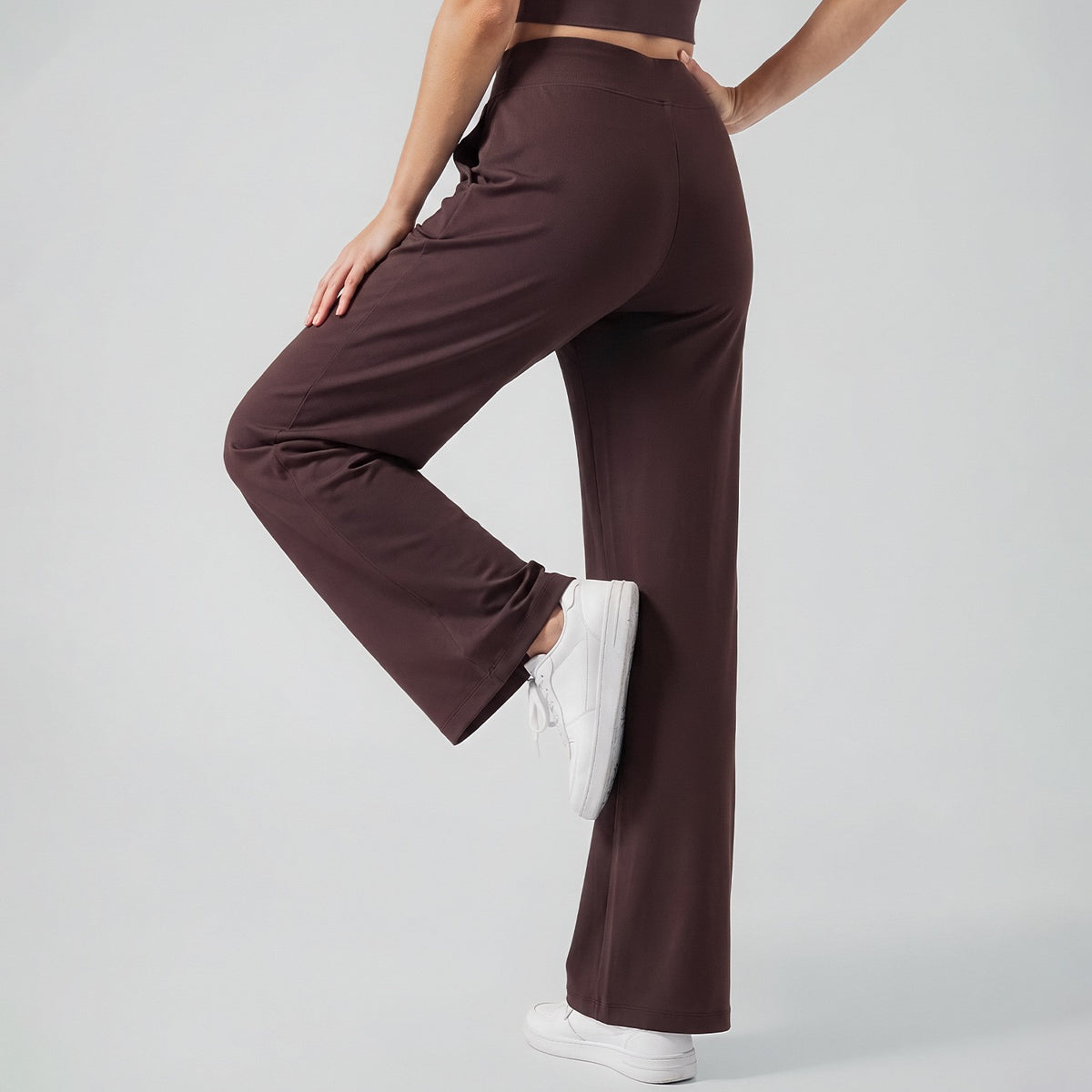 High Waist Drawstring Wide Leg Yoga Pants With Pockets