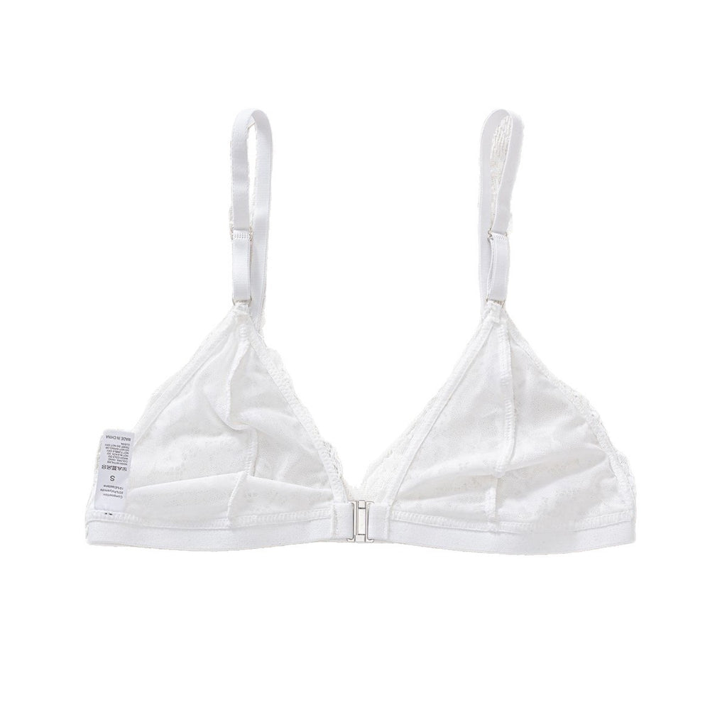 Eyelash Lace Front Closure Wireless Triangle Bralette