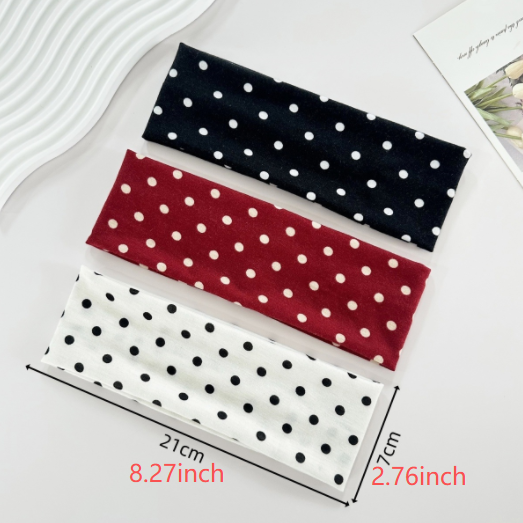 Wide Stretch Polka Dot Yoga Headband - view 1