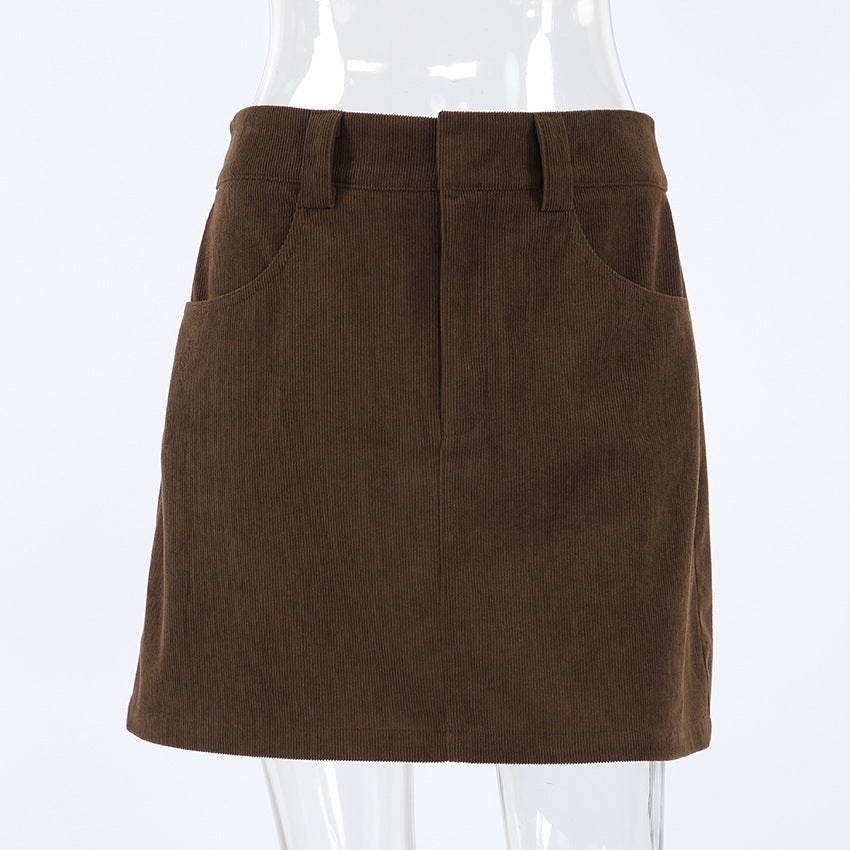 Corduroy High Waist Mini Skirt - view 1